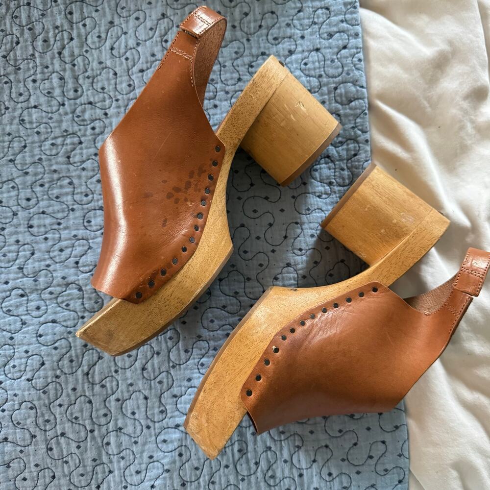 Isabel Marant Okya Clogs in Natural Open Toe Leather Upper Size 40 casual summer - Picture 7 of 12